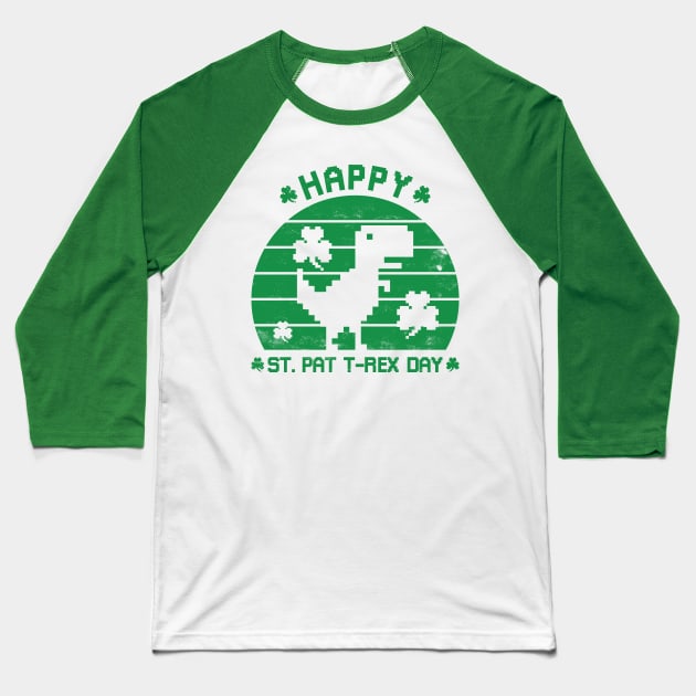 Happy St Patrex Day - St. Patrick's Day Dino (Distressed) Baseball T-Shirt by yoveon